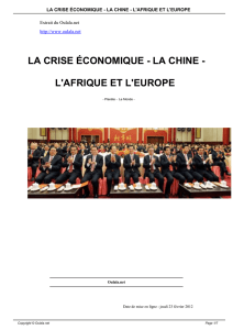 la crise économique - la chine - l`afrique et l`europe