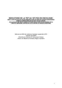 indications de la tep au 18f-fdg en oncologie