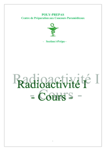 Chapitre 13 : Loi de décroissance radioactive - Poly