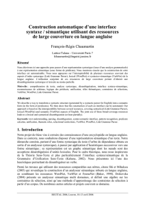 Construction automatique d`une interface syntaxe / sémantique