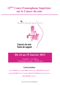 13 Cours Francophone Supérieur sur le Cancer du sein Du
