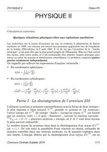 Sujet de Physique II PC 2010 - Concours Centrale