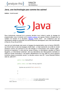 Java, une technologie pas comme les autres!