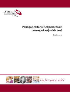 Politique éditoriale et publicitaire - AREQ