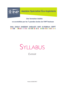 Syllabus complet de la spécialisation