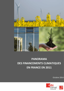 Panorama des financements climat France 2011