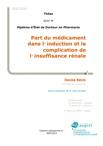 Part du médicament dans l`induction et la complication de l