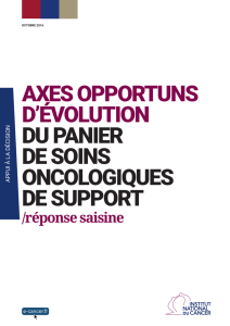 axes opportuns d`évolution du panier de soins oncologiques de