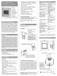 Notice d`utilisation et d`installation du régulateur de température au