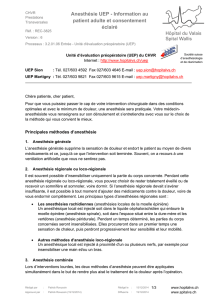 Anesthésie UEP - Information au patient adulte et consentement