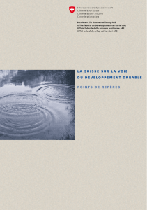 La Suisse sur la voie du développement durable