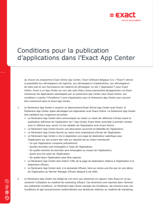 Conditions pour la publication d`applications dans l`Exact App Center