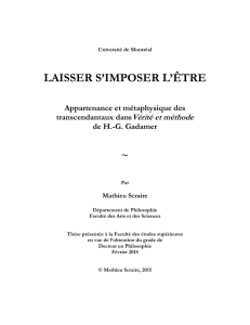 LAISSER S`IMPOSER L`ÊTRE - Papyrus : Université de Montréal
