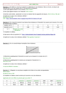 AIDE CORRECTION SUJET A Exercice 1 : On réalise un