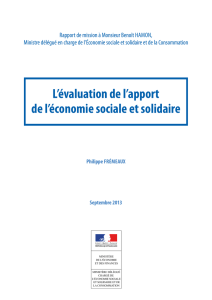 L`évaluation de l`apport de l`économie sociale et