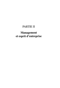 PARTIE II Management et esprit d`entreprise