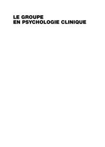 le groupe en psychologie clinique