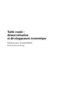 Table ronde : démocratisation et développement économique