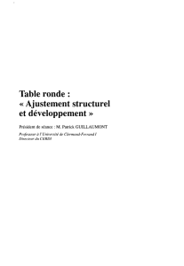 Table ronde : « Ajustement structurel et développement »