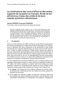 La combinatoire des noms d`affect et des verbes supports de