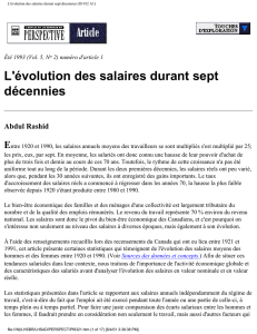 L`évolution des salaires durant sept décennies (IS 932 A1)