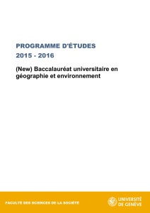 (New) Baccalauréat universitaire en géographie et environnement
