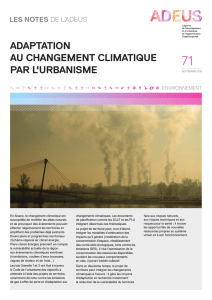 ADAPTATION AU CHANGEMENT CLIMATIQUE PAr L`UrbANIsME