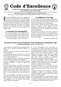 Code d`Excellence - Fédération Française de Kundalini Yoga