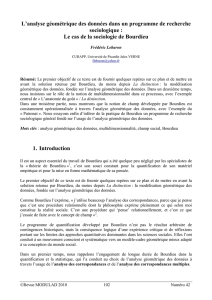 L`analyse géométrique des données dans un programme de