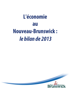 L`économie au Nouveau-Brunswick : le bilan de 2013