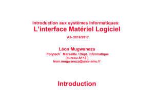 L`interface Matériel Logiciel Introduction