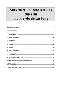 Surveiller les intoxications par le monoxyde de carbone.