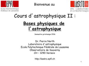 Cours d`astrophysique II :