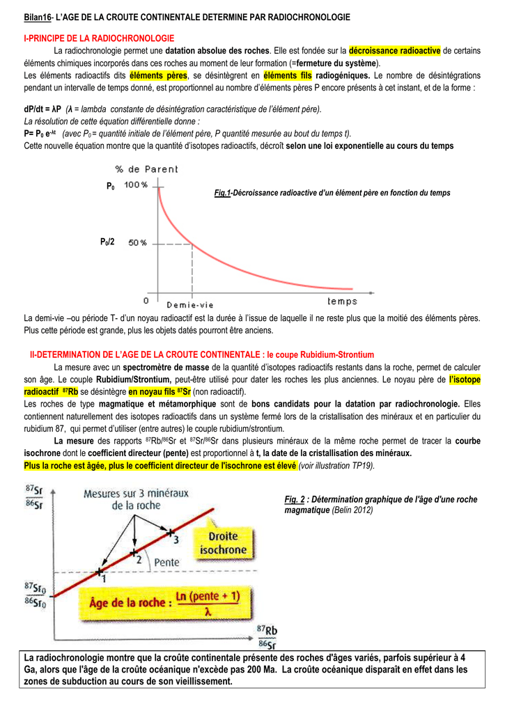 La radiochronologie montre que la croûte continentale présente des