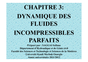 MDF CHAP 3 Dynamique des fluides incompressibles parfaits