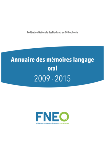 Annuaire des mémoires langage oral