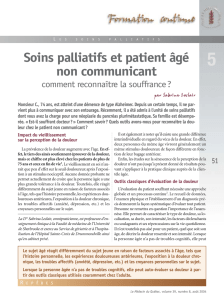 Soins palliatifs et patient âgé non communicant