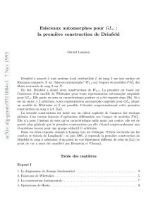 Faisceaux automorphes pour GL (n): la premiere construction de