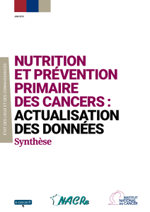 Nutrition et prévention primaire des cancers : actualisation des