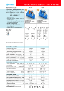 Caractéristiques Série 4C - Interfaces modulaires à relais 8 - 10