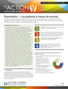 Psychiatrie — Les patients à risque de suicide