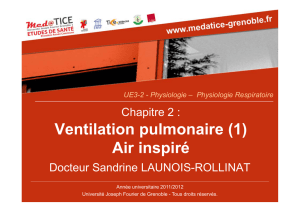 Ventilation pulmonaire (1) Air inspiré