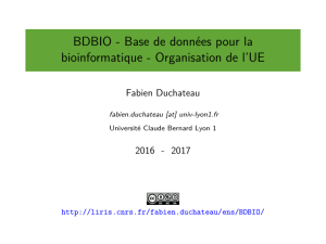 BDBIO - Base de donnÃ©es pour la bioinformatique