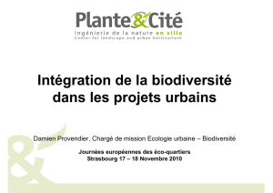 Intégration de la biodiversité dans les projets urbains