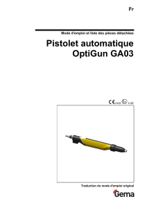 Raccordement du pistolet automatique OptiGun GA03