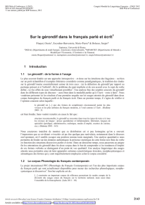 Sur le gérondif dans le français parlé et écrit