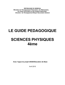 LE GUIDE PEDAGOGIQUE SCIENCES PHYSIQUES - Sen