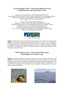 Le projet Equipex NAOS : l`observation globale des océans