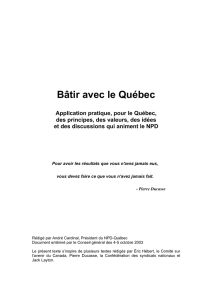 Bâtir avec le Québec