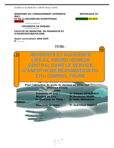 complications des abords veineux centraux